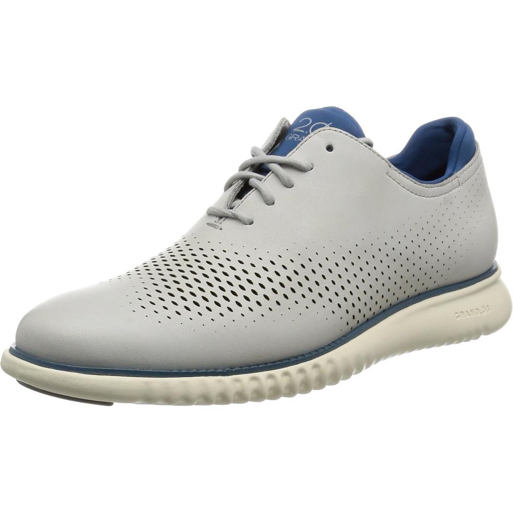 imageCole Haan Mens 2Zerogrand Laser Cut Wingtip OxfordVapor Gray Leather