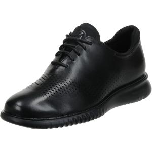 Cole Haan Men’s 2.Zerogrand Laser Cut Wingtip Oxford(Black Leather/Black)