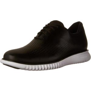 Cole Haan Men’s 2.Zerogrand Laser Cut Wingtip Oxford(Black Leather/White)