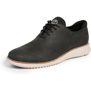 Cole Haan Men’s 2.Zerogrand Laser Cut Wingtip Oxford(Black Nubuck/Gray)