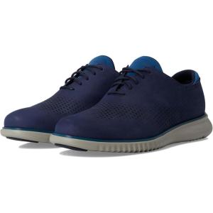 Cole Haan Men’s 2.Zerogrand Laser Cut Wingtip Oxford(Midnight Moon Nubuck/Dark Blue)