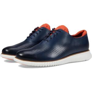Cole Haan Men’s 2.Zerogrand Laser Cut Wingtip Oxford(Navy Blazer/Burnt Ochre)