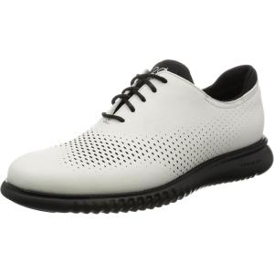 Cole Haan Men’s 2.Zerogrand Laser Cut Wingtip Oxford(Optic White Leather/Black)