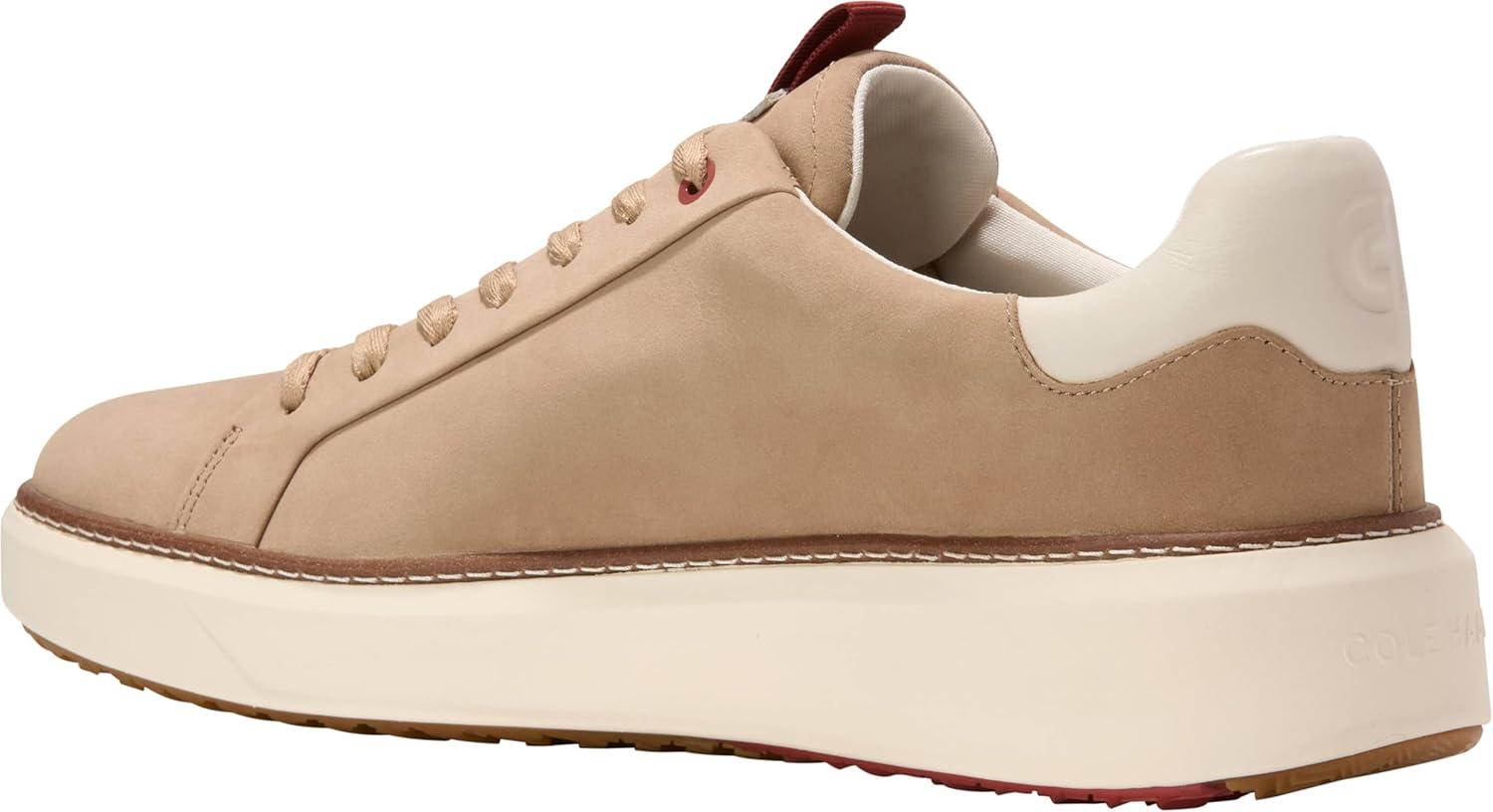 image:imageCole Haan Mens Grandpro Topspin Golf SneakersBirch Beige NubuckCinnabar