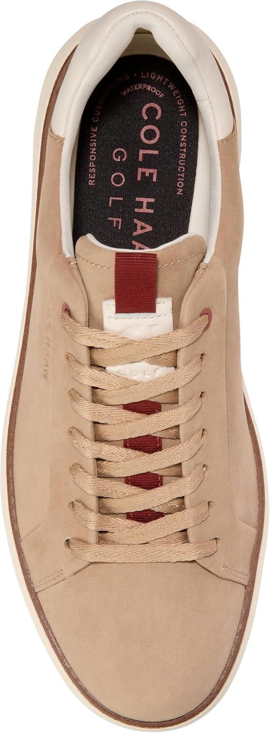 image:imageCole Haan Mens Grandpro Topspin Golf SneakersBirch Beige NubuckCinnabar