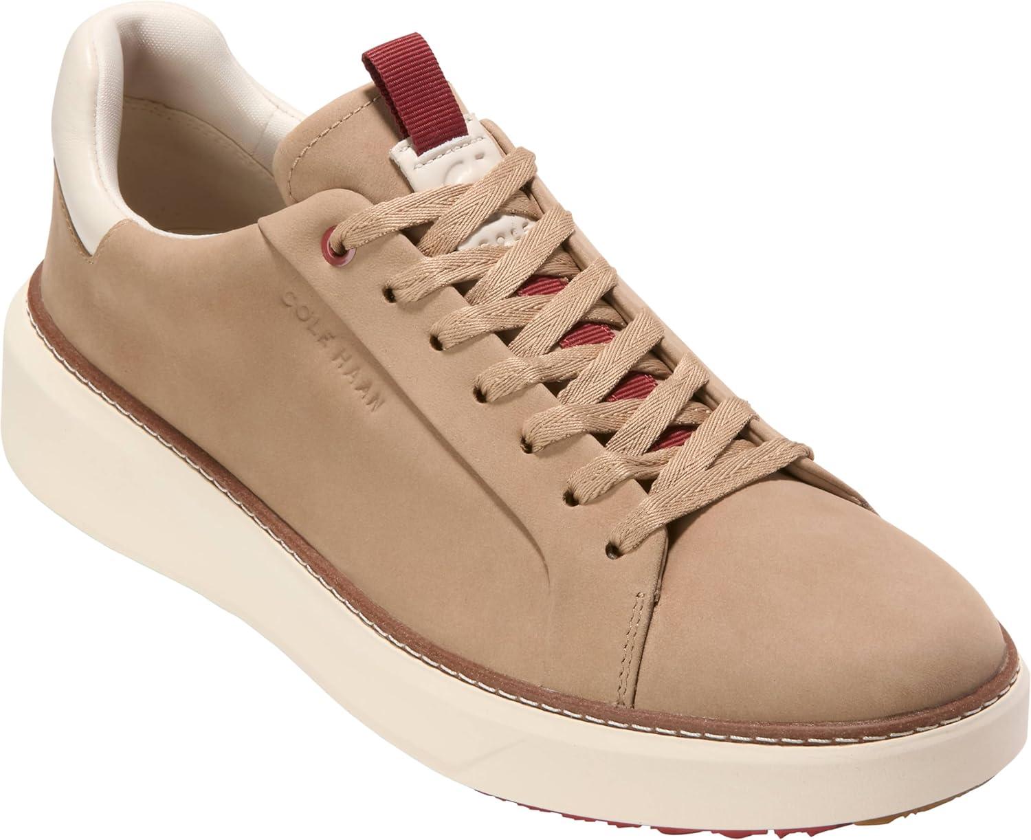 image:imageCole Haan Mens Grandpro Topspin Golf SneakersBirch Beige NubuckCinnabar