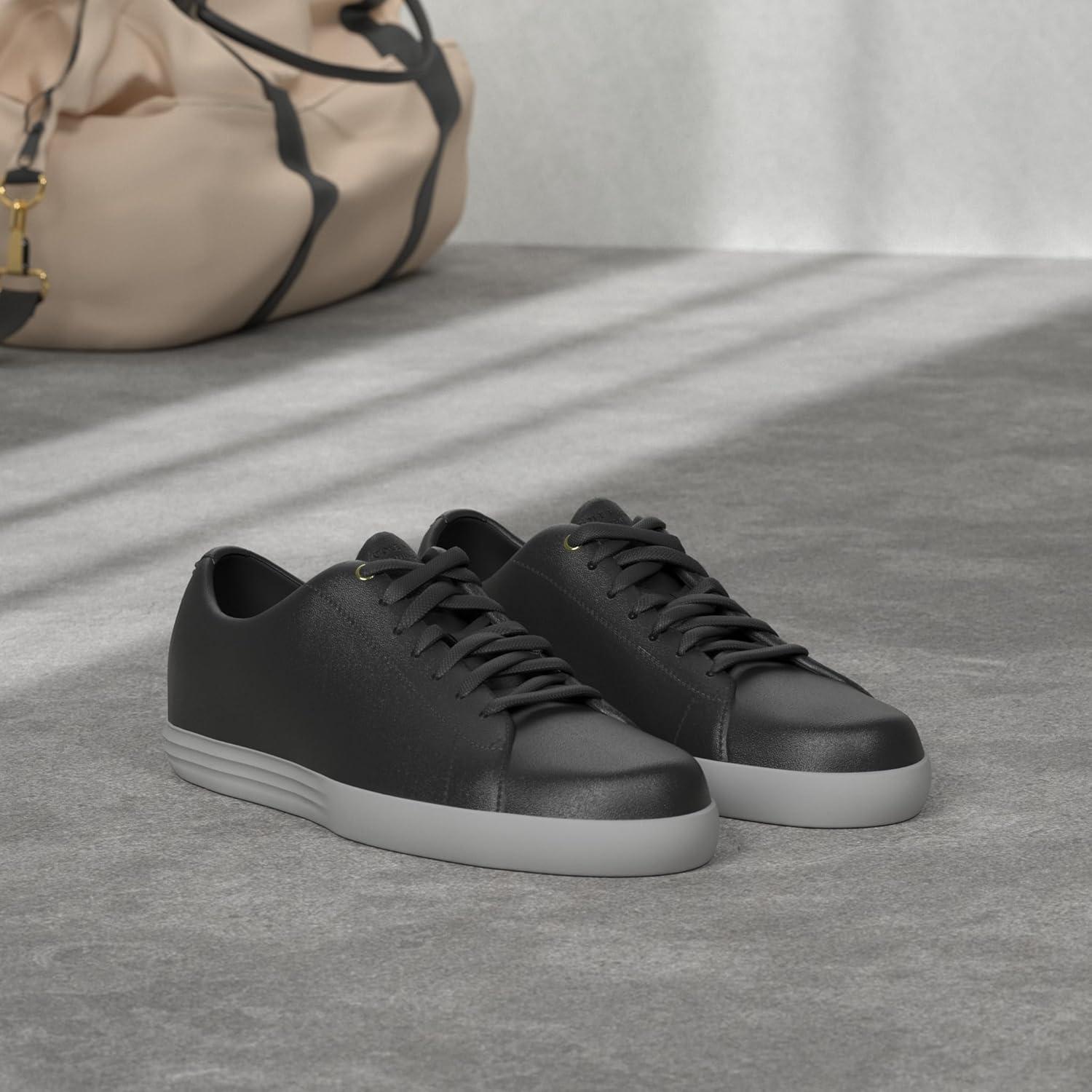 image:imageCole Haan Mens Grand Crosscourt Leather SneakersBlack LeatherOptic White