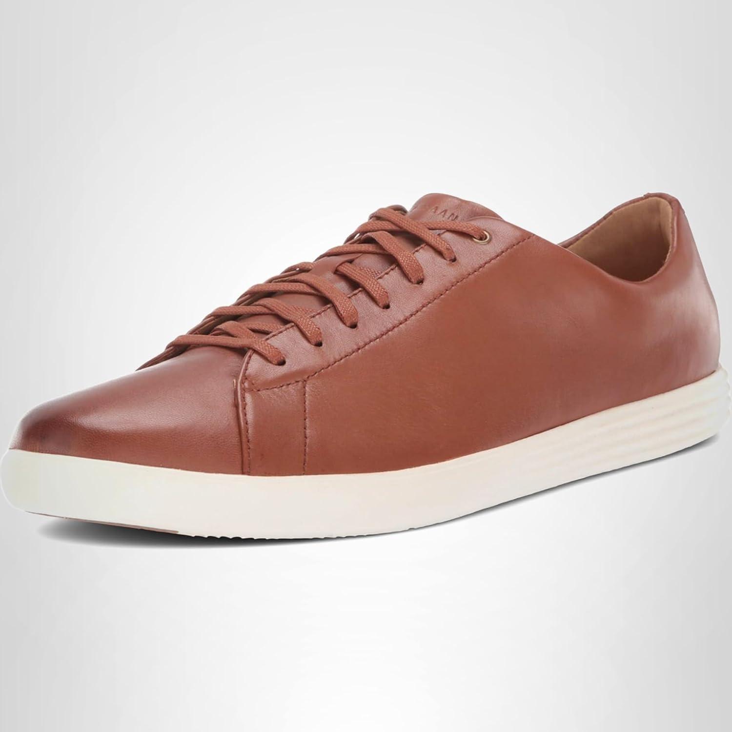 image:imageCole Haan Mens Grand Crosscourt Leather SneakersTan Leather Burnished