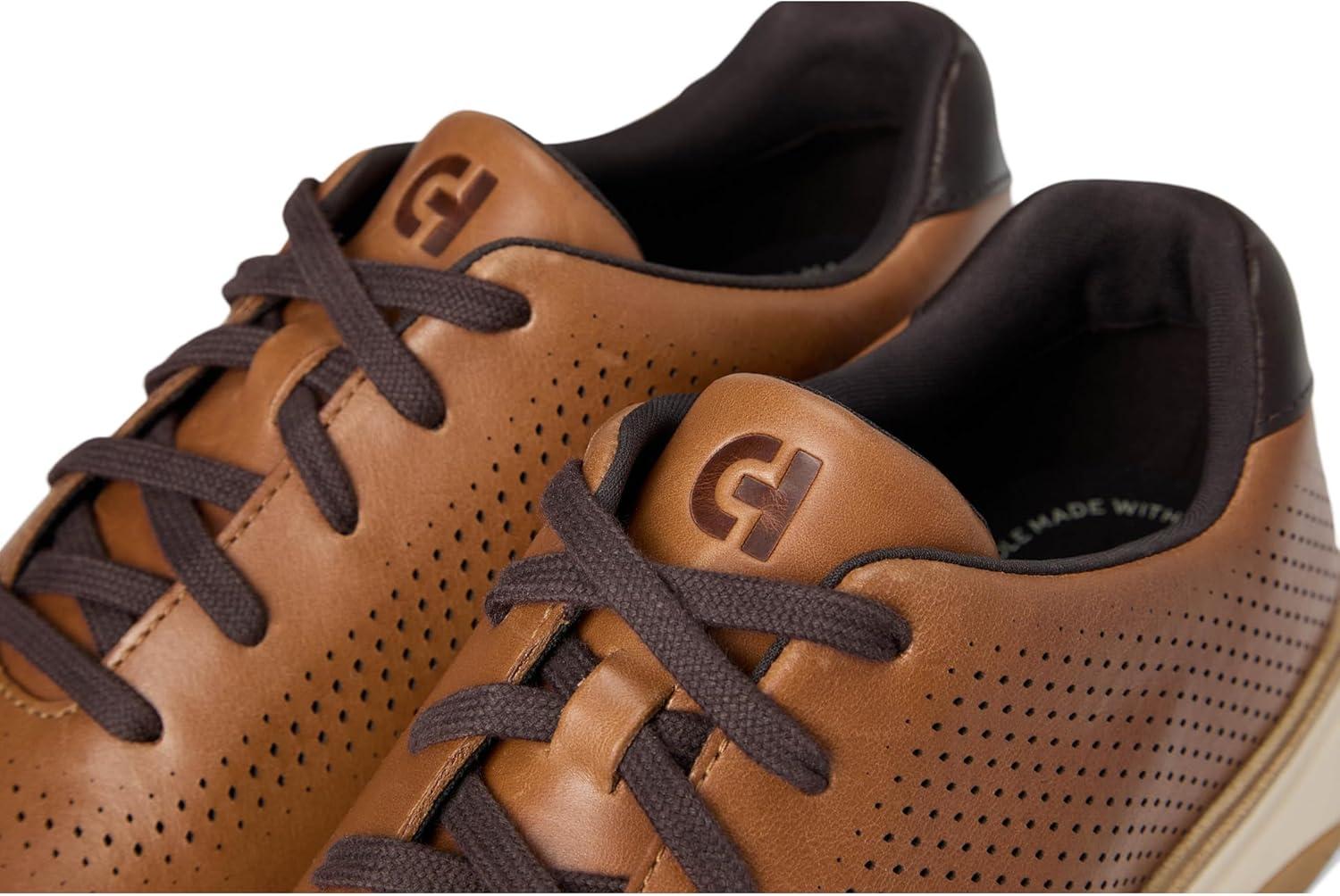 image:imageCole Haan Mens Grandpro Featherarc Laser PerforatedBritish TanIvoryWhite