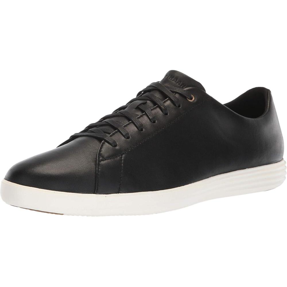 image:imageCole Haan Mens Grand Crosscourt Leather SneakersBlack LeatherOptic White