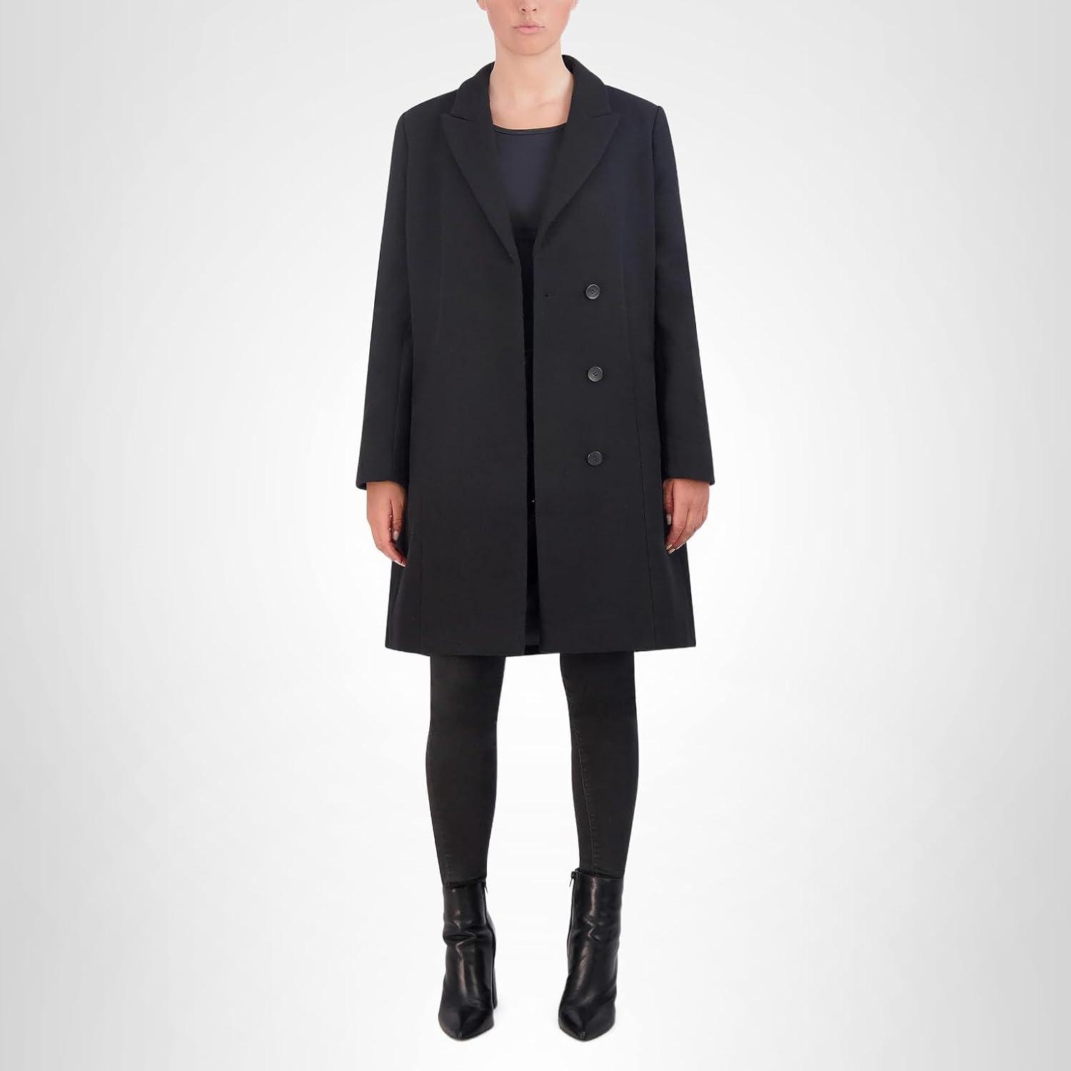 image:imageCole Haan womens Asymmetrical Lapel CoatBlack