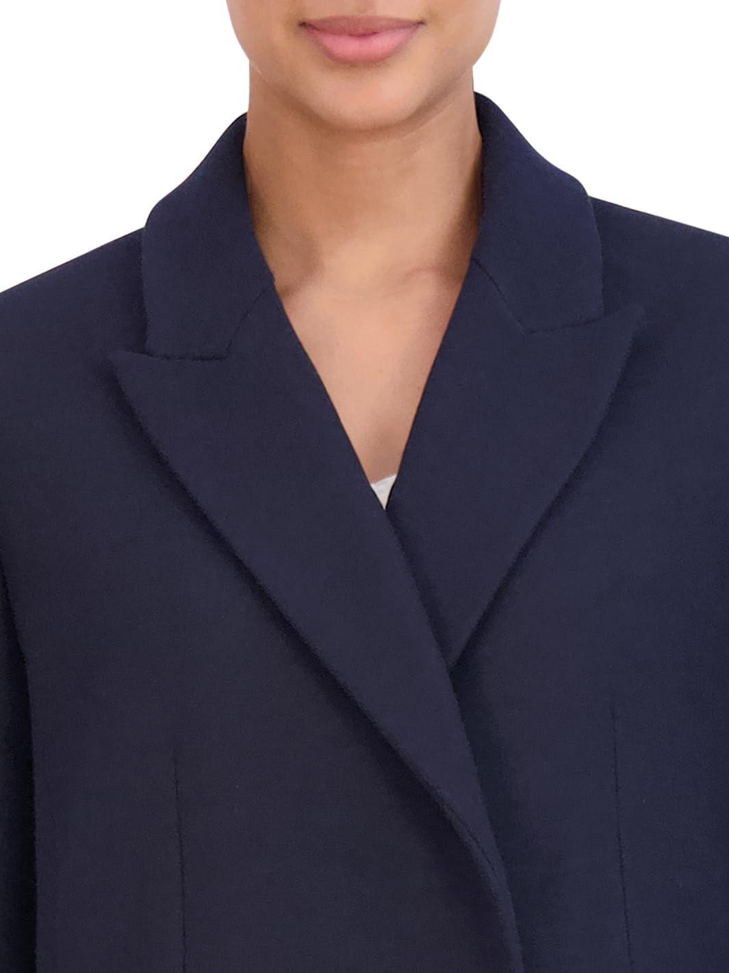 image:imageCole Haan womens Asymmetrical Lapel CoatNavy