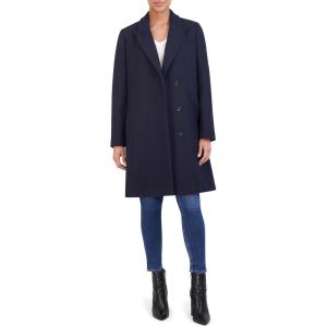 Cole Haan womens Asymmetrical Lapel Coat(Navy)