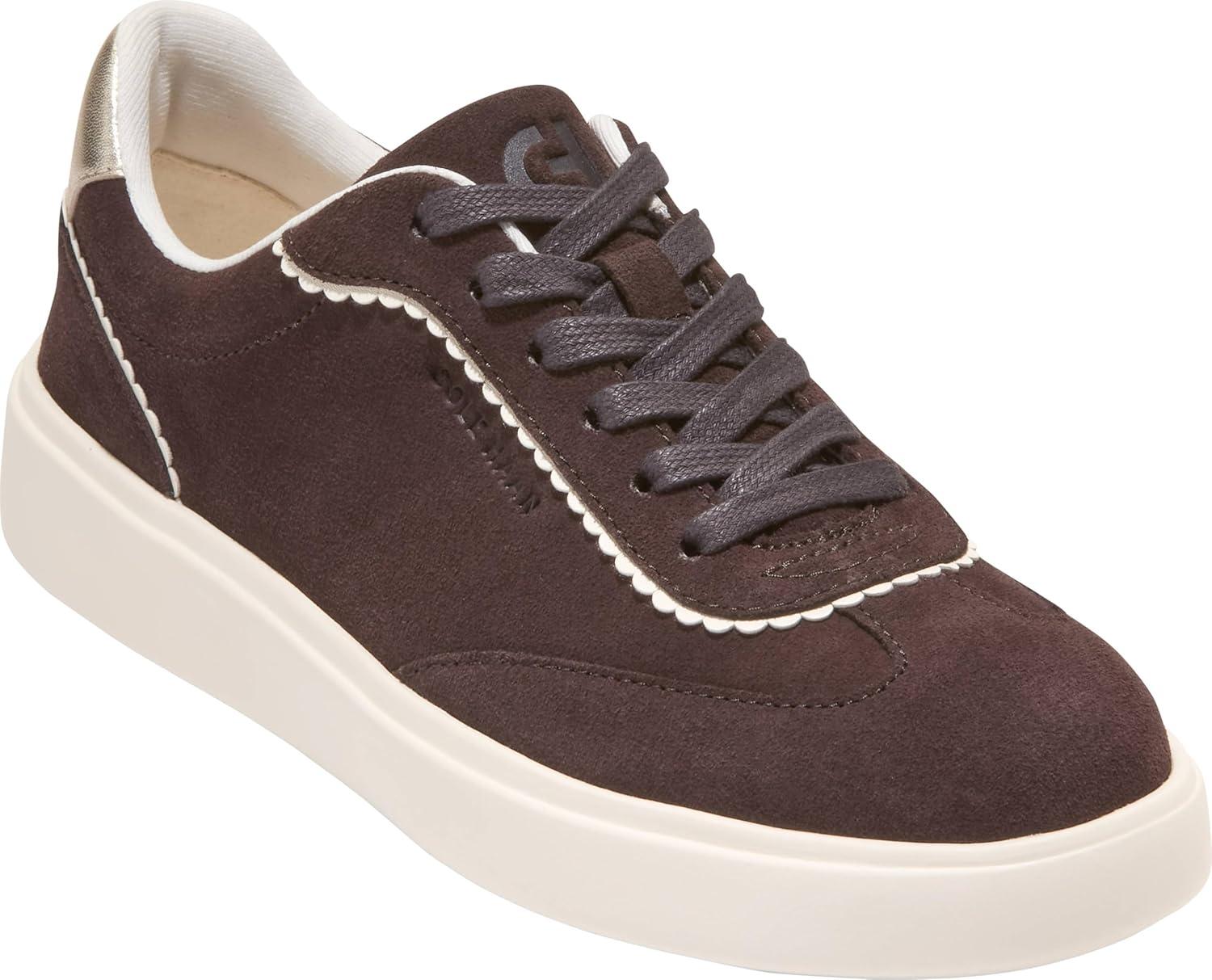 image:imageCole Haan Womens Grand Crosscourt ArloweCh Dk Chocolate SuedeIvorySoft GoldIvory