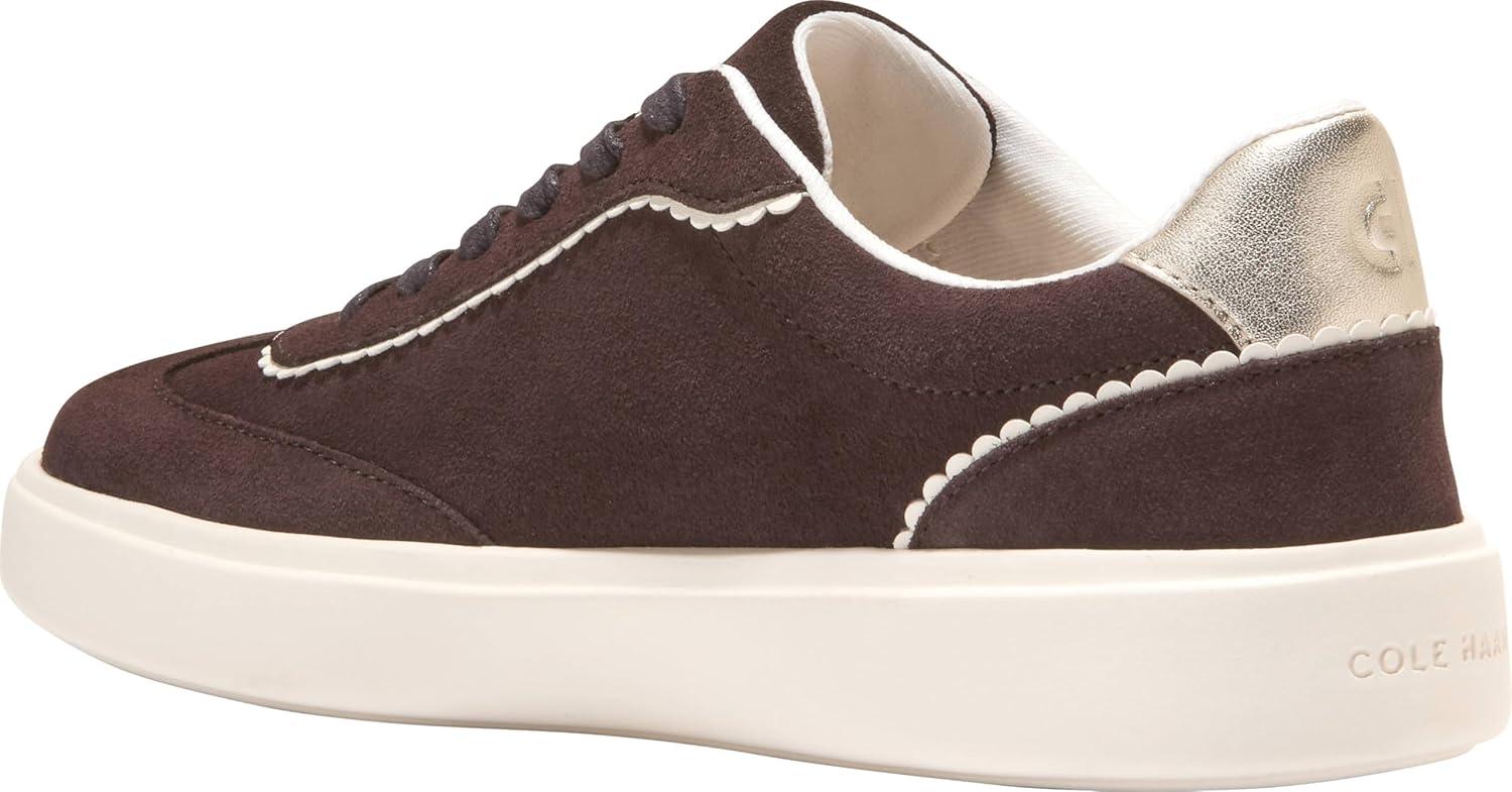 image:imageCole Haan Womens Grand Crosscourt ArloweCh Dk Chocolate SuedeIvorySoft GoldIvory