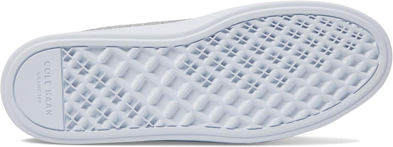 image:imageCole Haan Womens Grand Crosscourt Daily SneakerSilver Glitter MeshOptic White