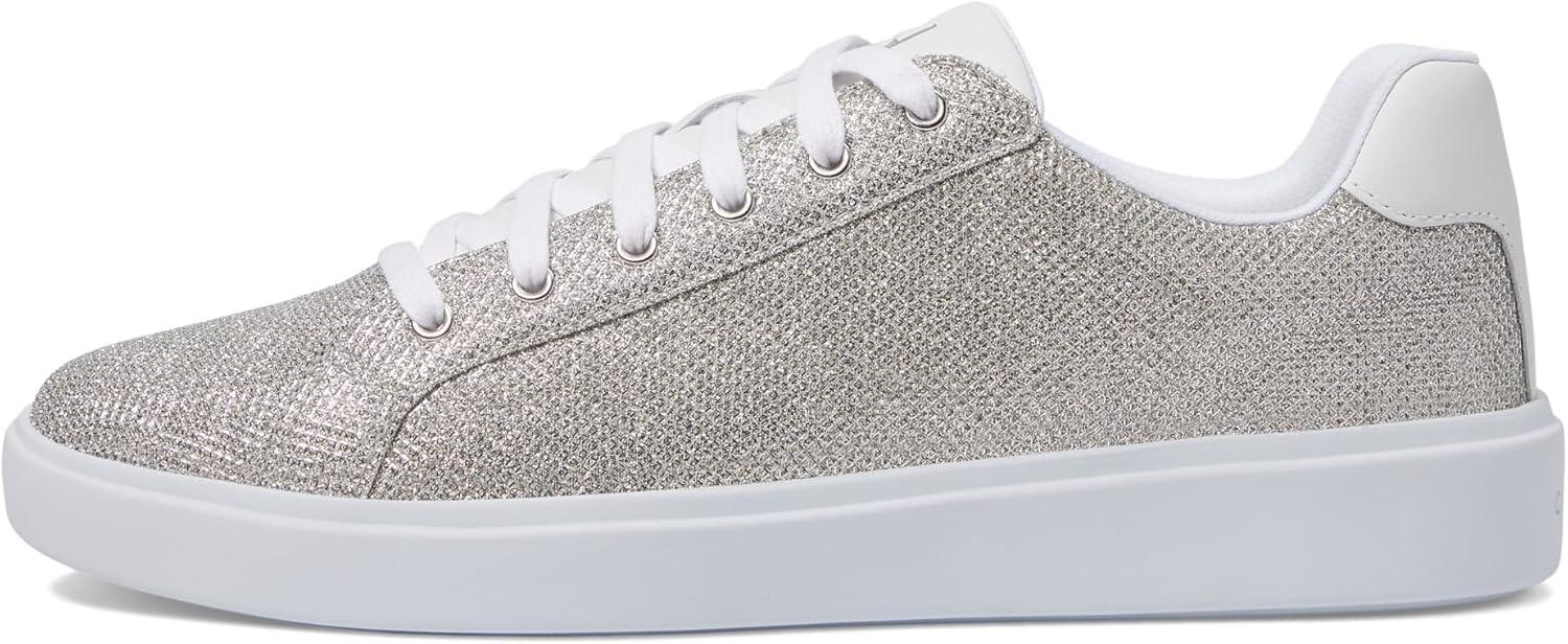image:imageCole Haan Womens Grand Crosscourt Daily SneakerSilver Glitter MeshOptic White