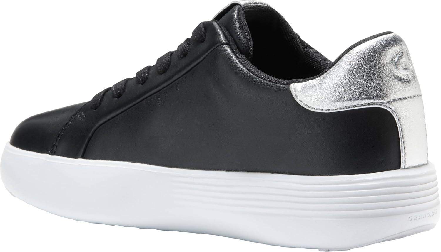 image:imageCole Haan Womens Grand Crosscourt Joy Platform SneakerBlackSilver Metallic