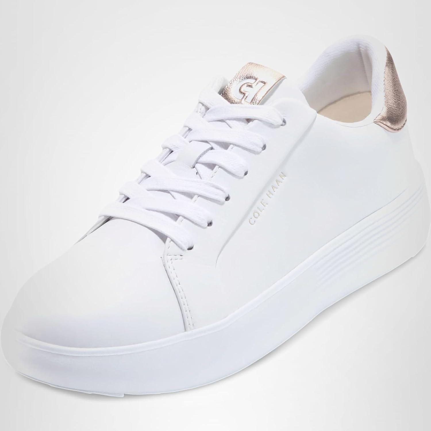 image:imageCole Haan Womens Grand Crosscourt Joy Platform SneakerOptic WhiteRose Gold