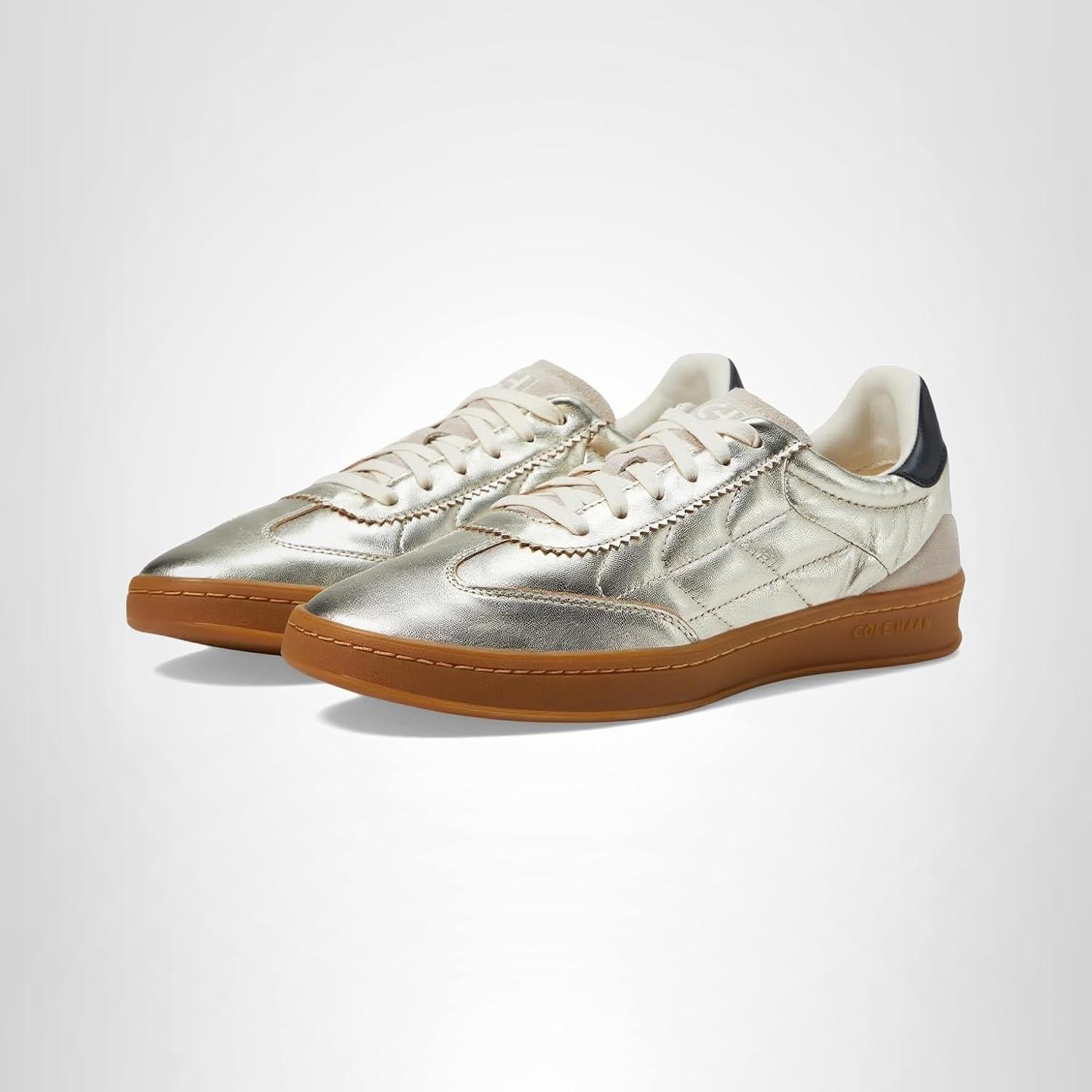 image:imageCole Haan Womens Grandpro Breakaway SneakersGold TalcaBirch SuedeBlack