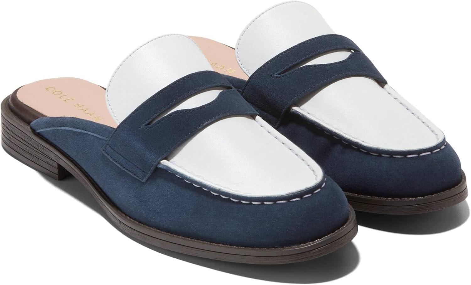 image:imageCole Haan Womens Stassi PennyNavy Blazer SuedeWhite Leather