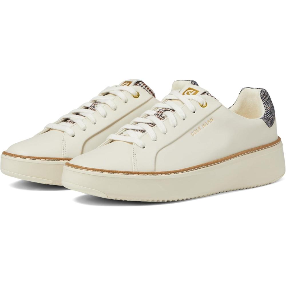 image:imageCole Haan Womens Grandpro Topspin SneakersIvoryPlaid