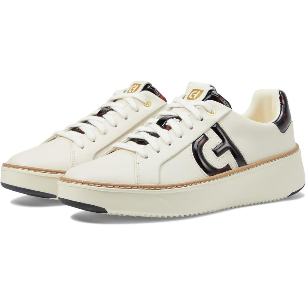 image:imageCole Haan Womens Grandpro Topspin SneakersIvoryTortse Paten