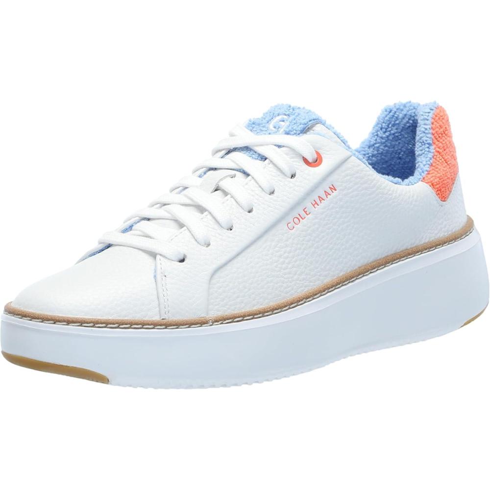 image:imageCole Haan Womens Grandpro Topspin SneakersWhite Tumbled LeatherNast