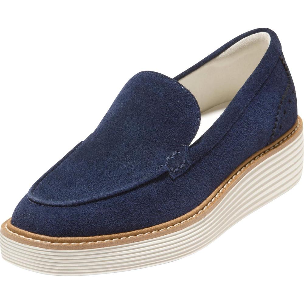 image:imageCole Haan Womens Original Grand Platform Venetian LoaferLoaferMidnight Moon SuedeIvory