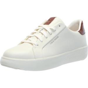 Cole Haan Women’s Grand Crosscourt Joy Platform Sneaker(Ivory/Dark Cuoio Crocodile Print)