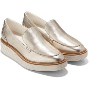 Cole Haan Womens Original Grand Platform Venetian LoaferLoafer(Soft Gold Talca/Ivory)