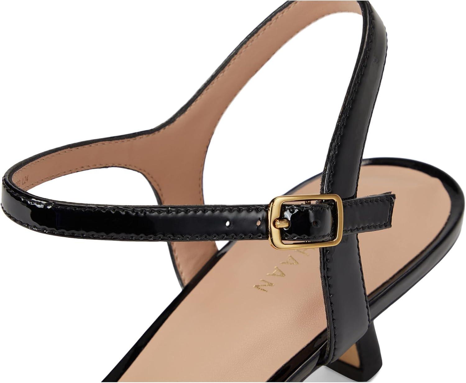 image:imageCole Haan womens Leni Kitten Heel Strappy 40mmBlack Patent Ltr