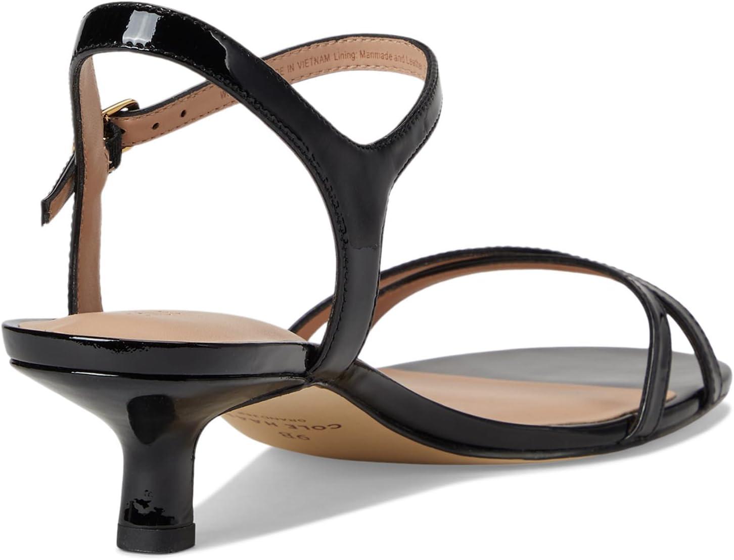 image:imageCole Haan womens Leni Kitten Heel Strappy 40mmBlack Patent Ltr