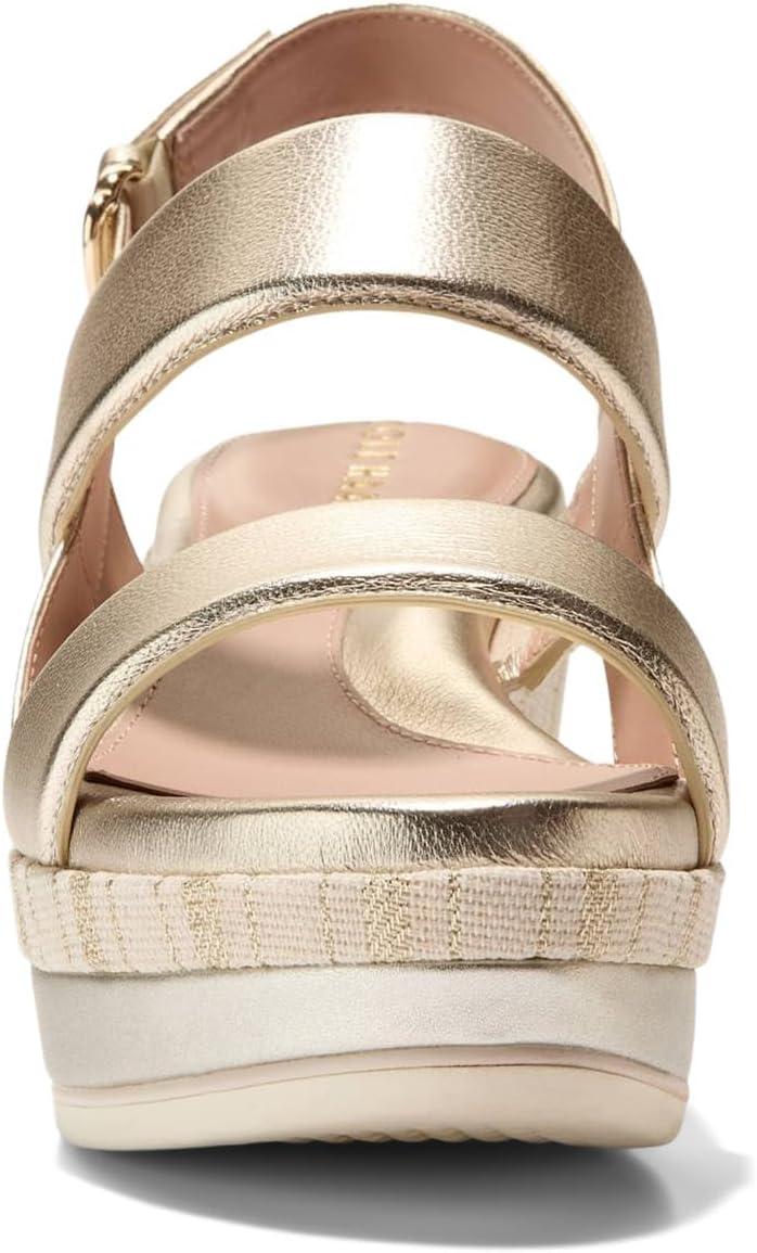 image:imageCole Haan womens Aislin Wedge SandalSoft Gold LeatherCanvas