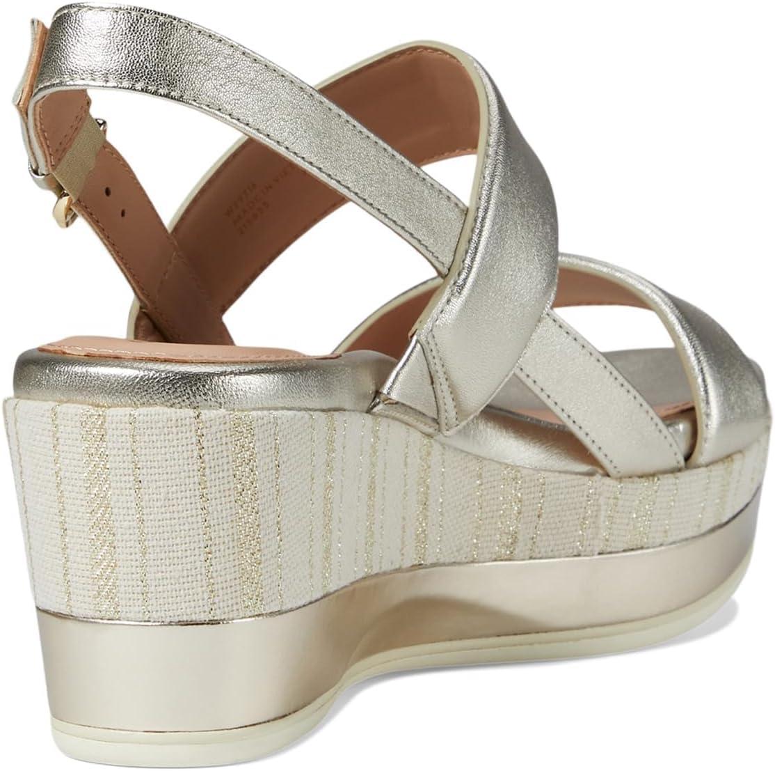 image:imageCole Haan womens Aislin Wedge SandalSoft Gold LeatherCanvas