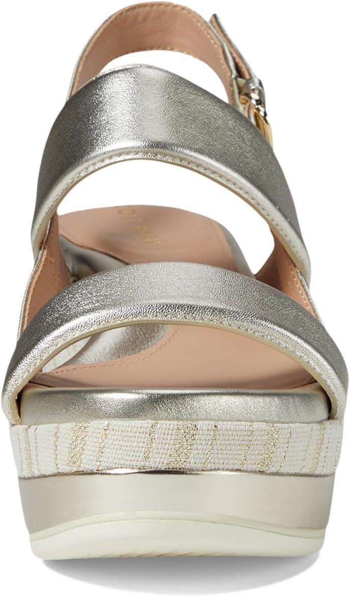image:imageCole Haan womens Aislin Wedge SandalSoft Gold LeatherCanvas
