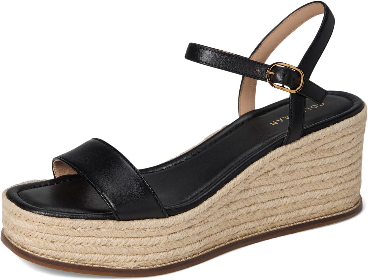 image:imageCole Haan womens Cloudfeel Keeton Espadrille FlatformBlack Leather