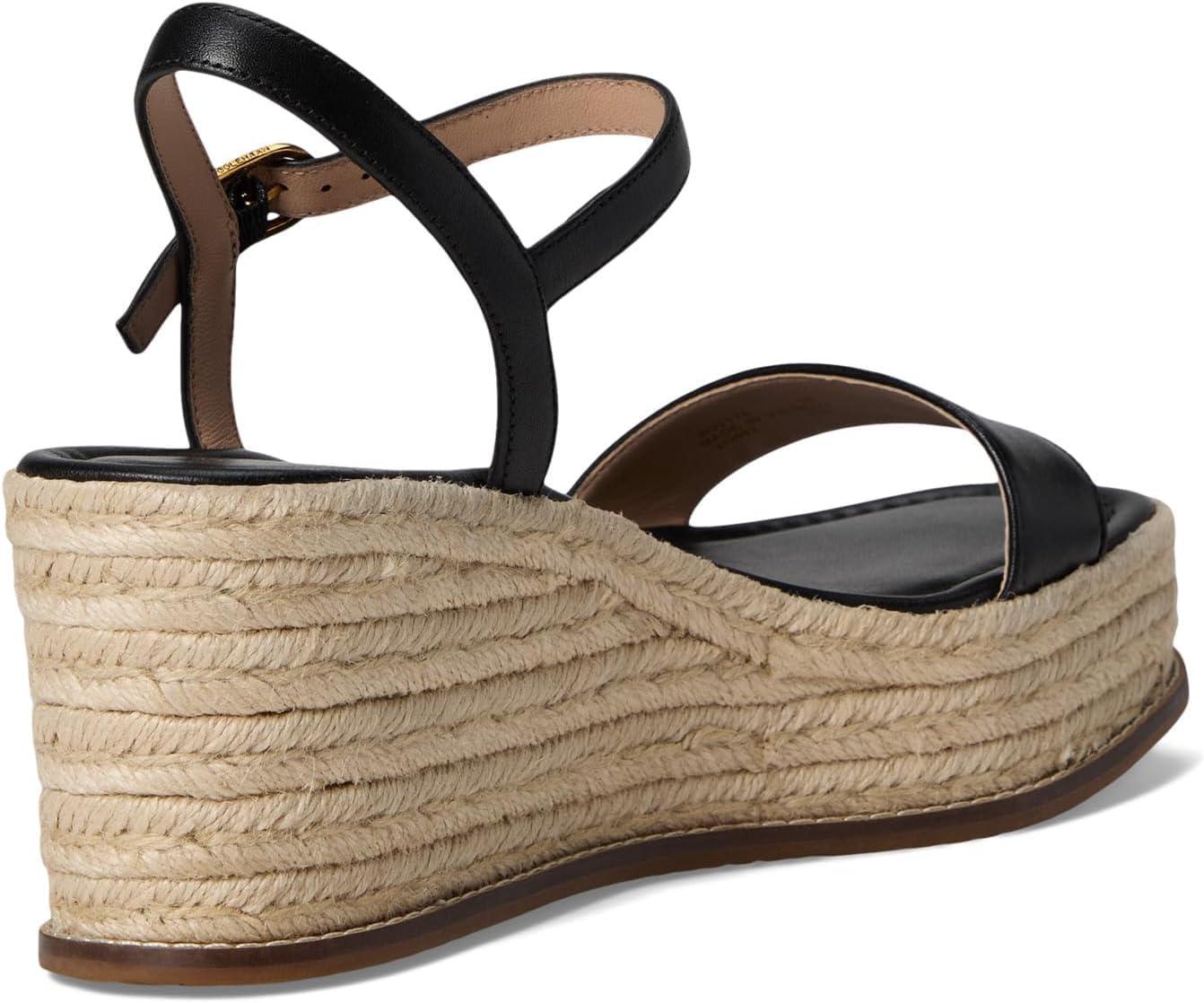 image:imageCole Haan womens Cloudfeel Keeton Espadrille FlatformBlack Leather