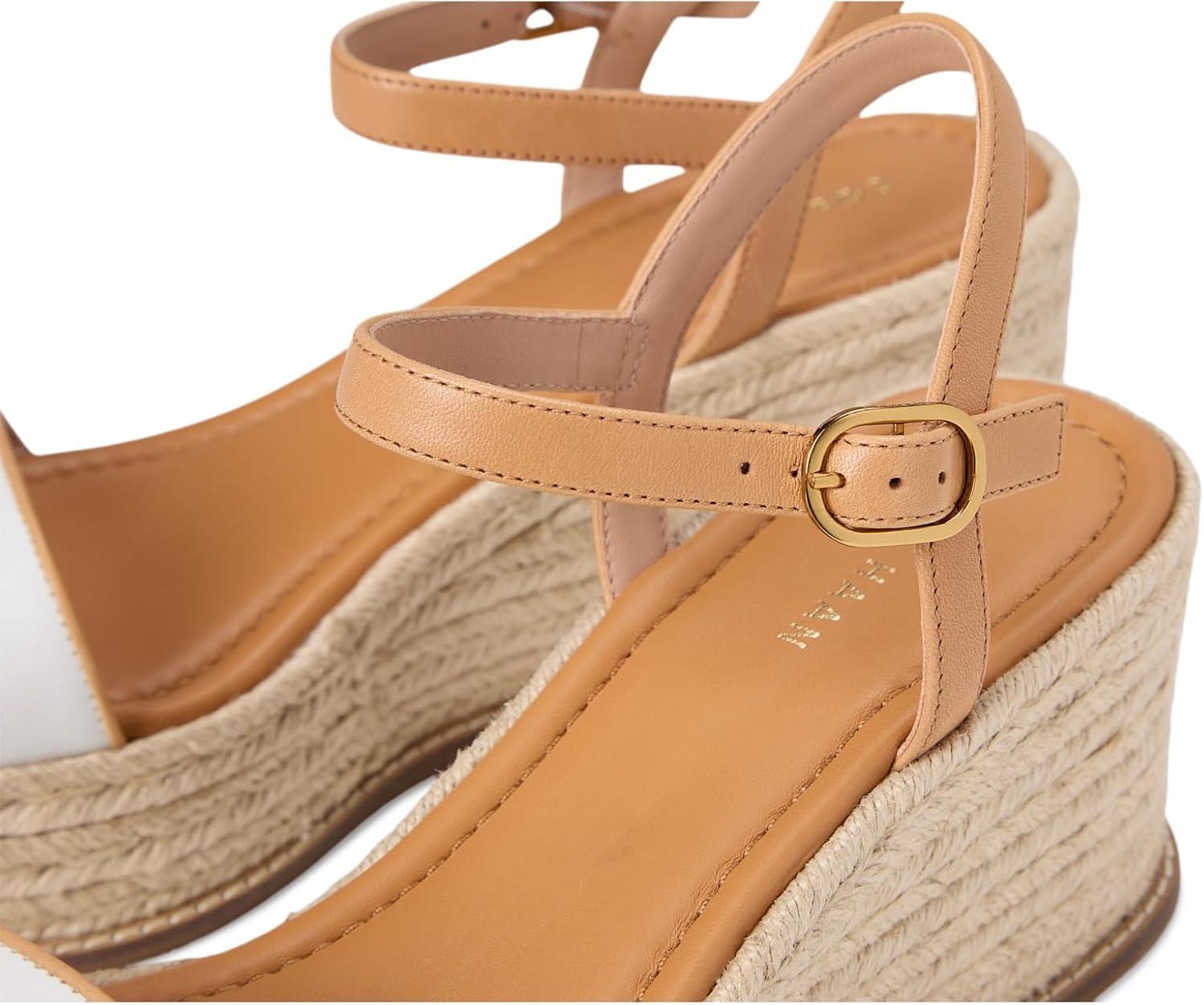 image:imageCole Haan womens Cloudfeel Keeton Espadrille FlatformWhite LeatherBiscuit