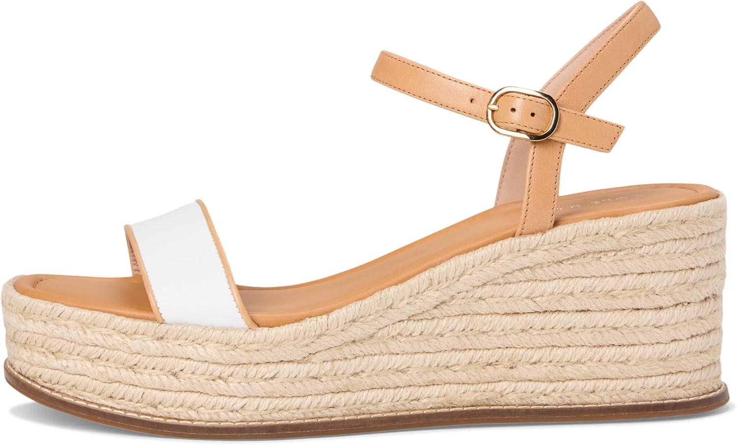 image:imageCole Haan womens Cloudfeel Keeton Espadrille FlatformWhite LeatherBiscuit
