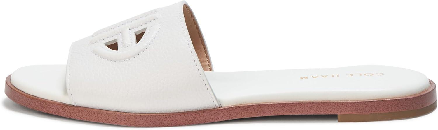 image:imageCole Haan womens Flynn Logo SlideWhite With BroguingeWhite