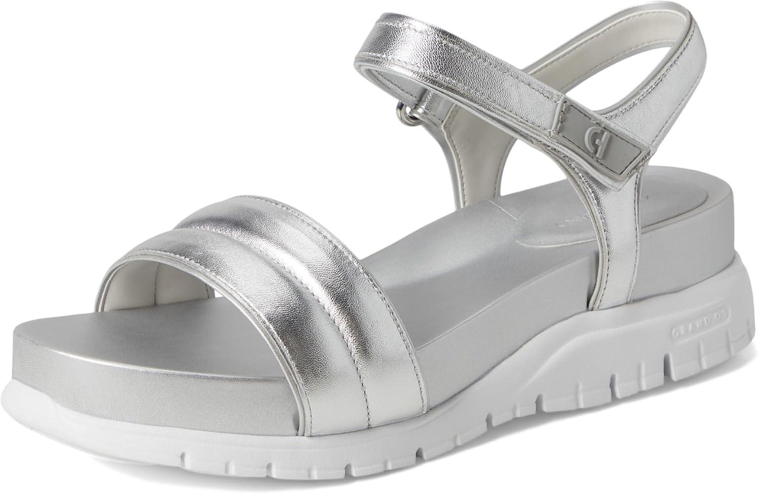 image:imageCole Haan womens Zerogrand Ankle StrapSilver TalcaWhite