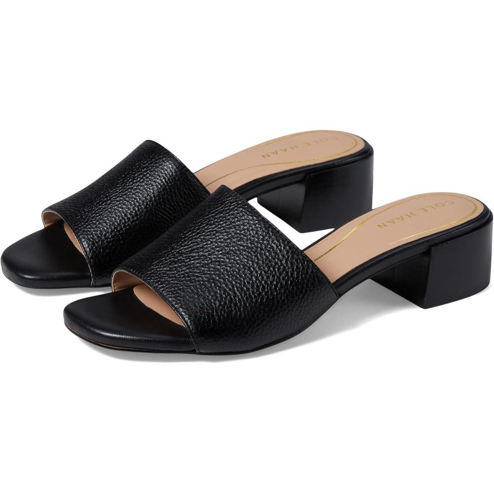 image:imageCole Haan womens Calli Single Band Block HeelBlack LeatherPrincess