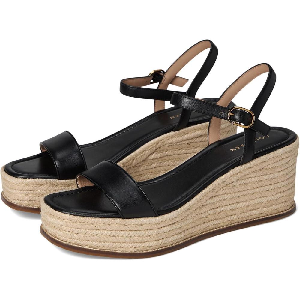 image:imageCole Haan womens Cloudfeel Keeton Espadrille FlatformBlack Leather