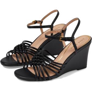 Cole Haan Womens Jitney Knot Wedge(Black Leather)