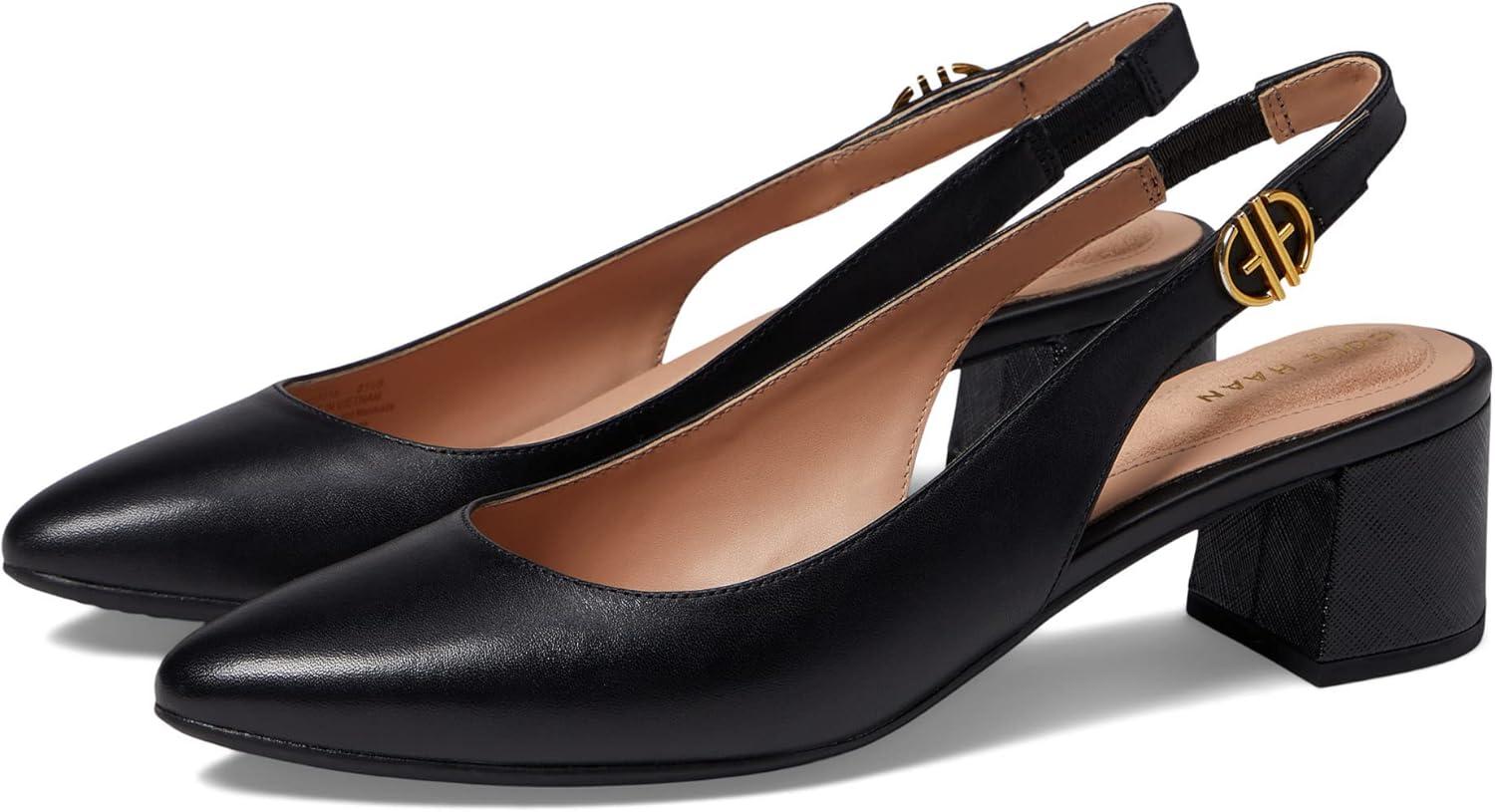 image:imageCole Haan Womens 45mm High Heel Goto SlingbackBlack Leather