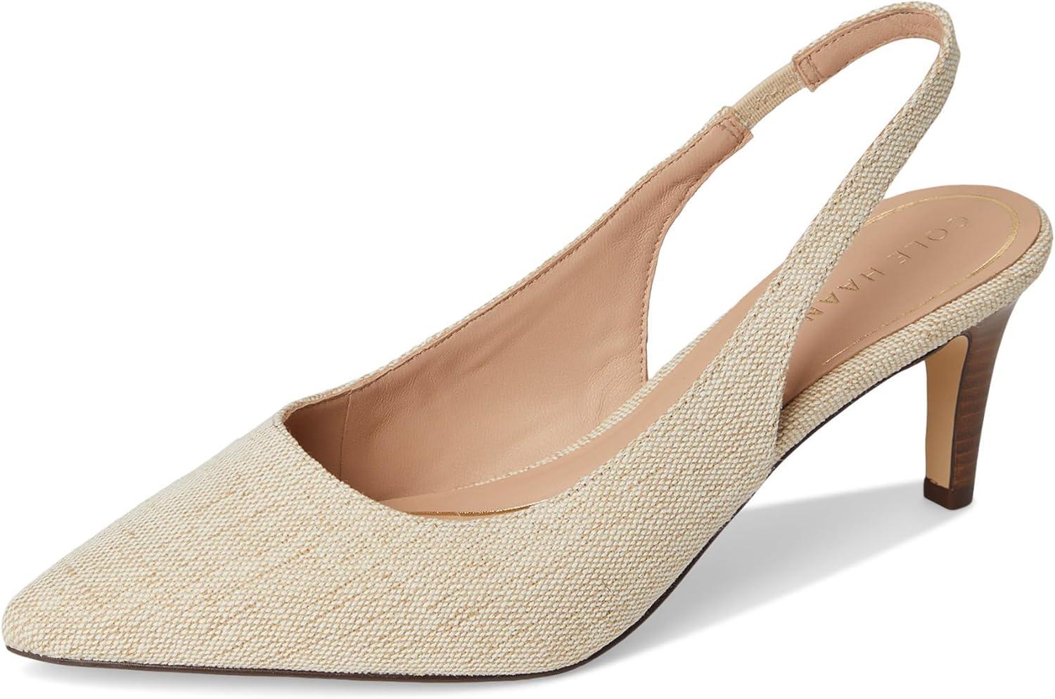 image:imageCole Haan Womens 65mm High Heel Vandam SlingNatural Canvas