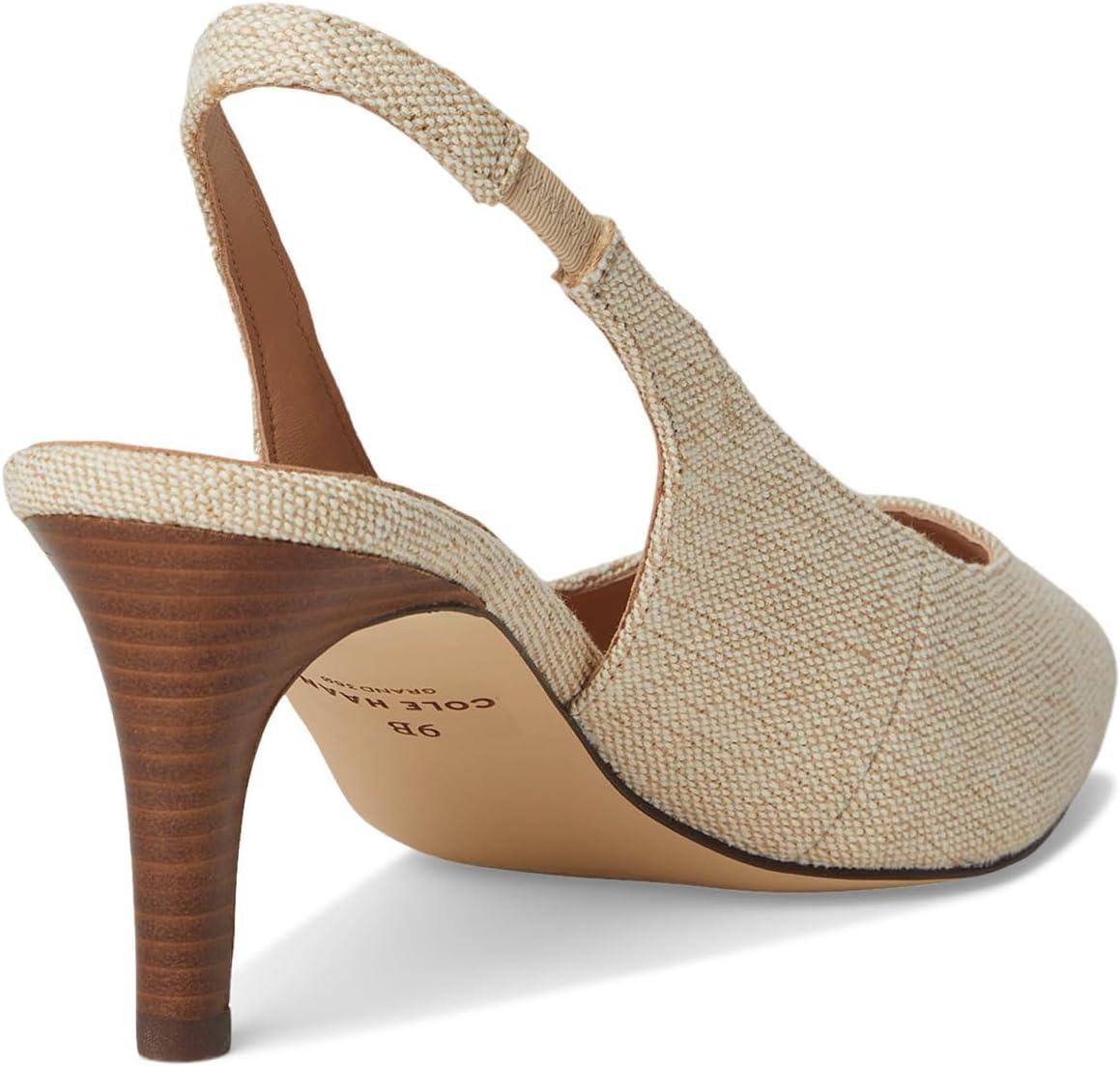 image:imageCole Haan Womens 65mm High Heel Vandam SlingNatural Canvas