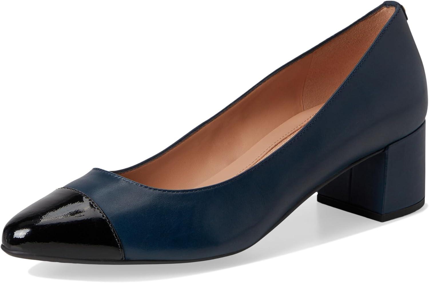 image:imageCole Haan Womens Shoes 45mm High Heel GotoNavy Blazer LtrDk Brown Stack