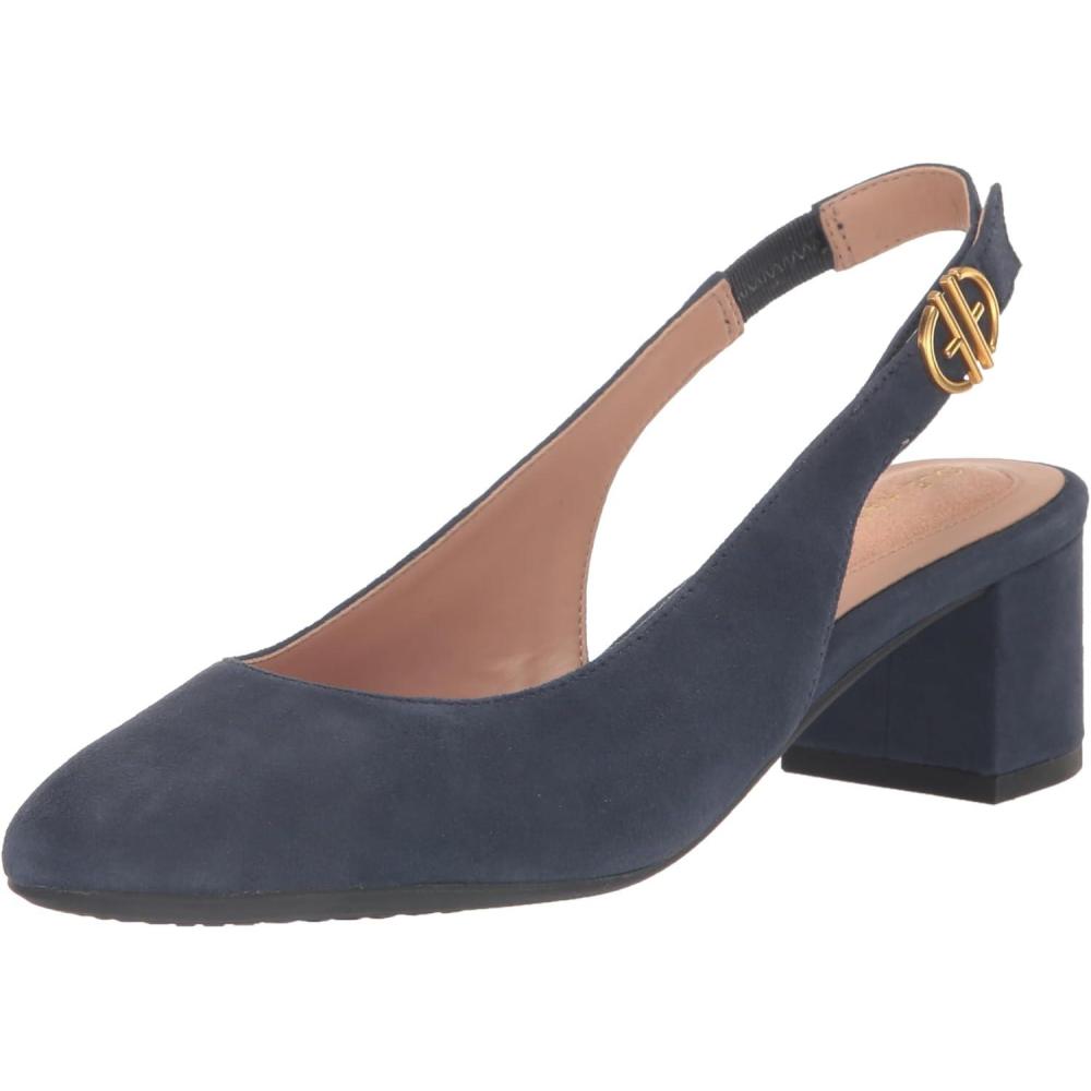 image:imageCole Haan Womens 45mm High Heel Goto SlingbackNavy Blazer Suede